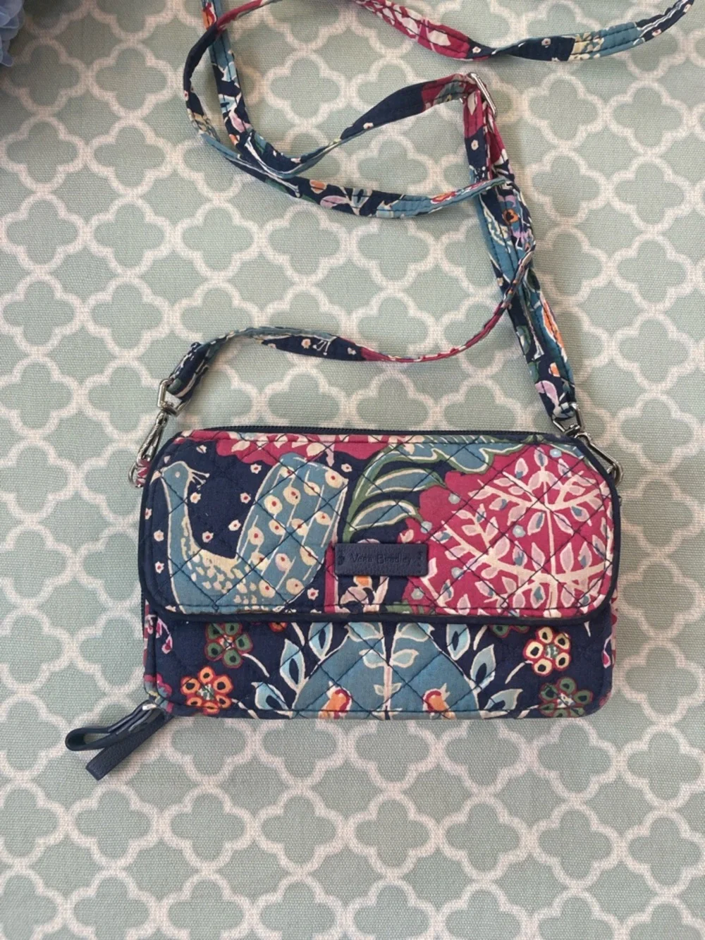 Vera Bradley Fox Forest All in One Crossbody Wallet RFID - Picture 2 of 13